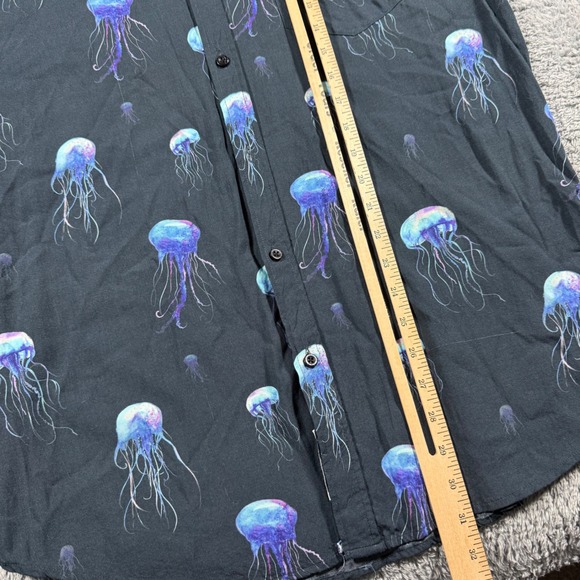 RSVLTS Jellyfish Print Rayon Mens XL RARE All Over Print Button Down Shirt - Picture 8 of 8